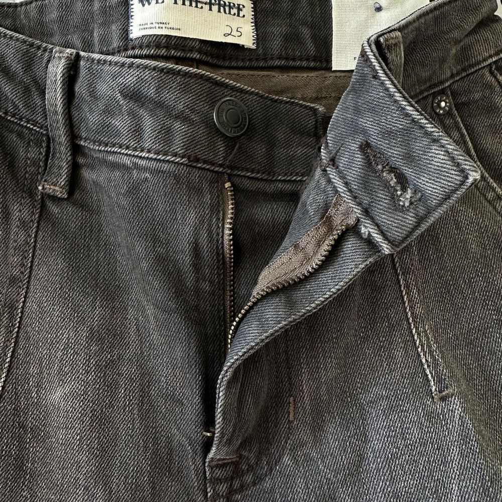 Free‎ People We The Free Vector Moto Flare Jeans Distressed Black Size 25 NWT - Picture 10 of 14